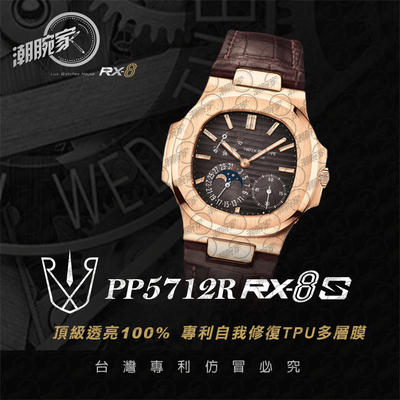 RX-8手表贴膜适用于百达翡丽PP5712R(胶带款) 外表圈表盘表扣