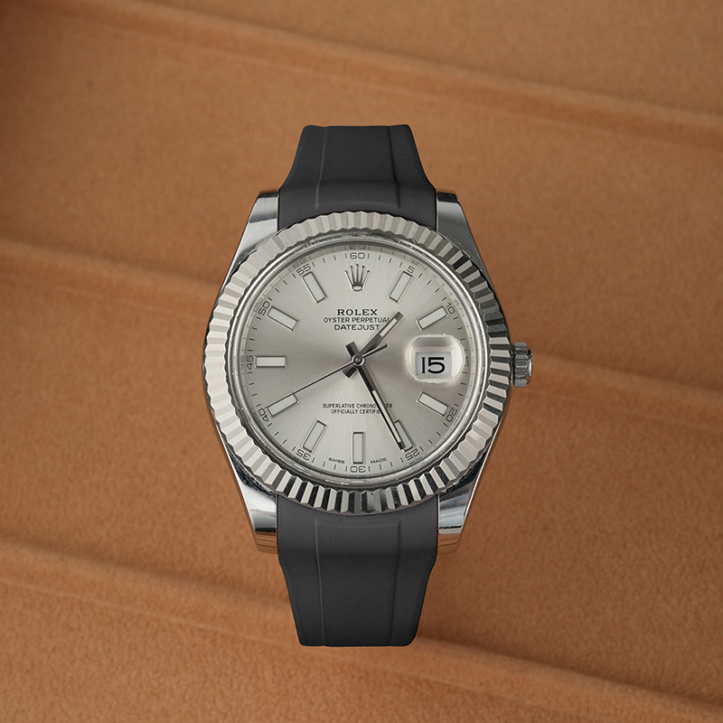 维瑞亚橡胶表带适用于老款日志41mm 116334.116300.116333.116331