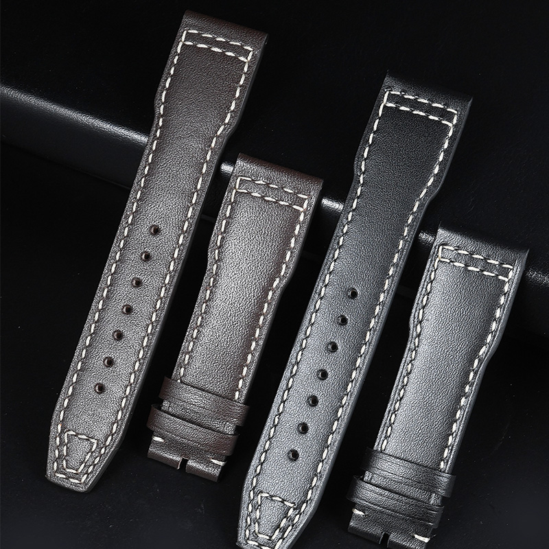 维瑞亚小牛皮表带适用于万国飞行员计时43mm